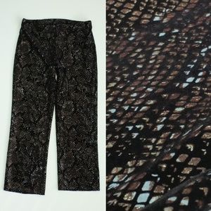 Betsey Johnson Pants | Black Brown Snakeskin Pants